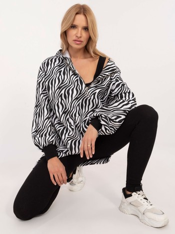 Czarno-biały trzyczęściowy komplet z bluzą oversize