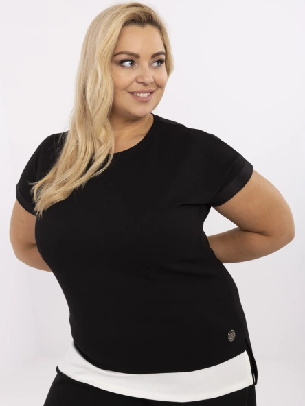 Czarna damska bluzka plus size z wiskozą