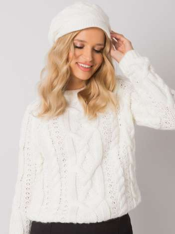 Ecru czapka zimowa z daszkiem