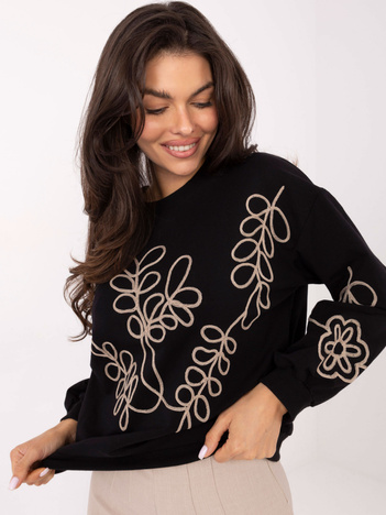 Czarna bawełniana bluza bez kaptura