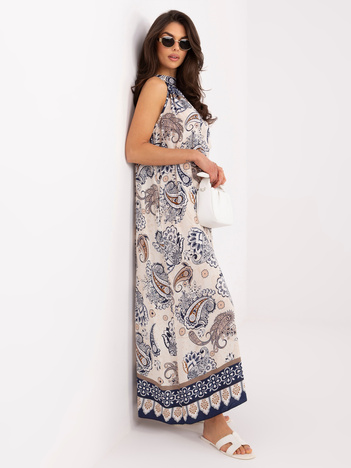 Granatowa letnia sukienka z dekoltem halter