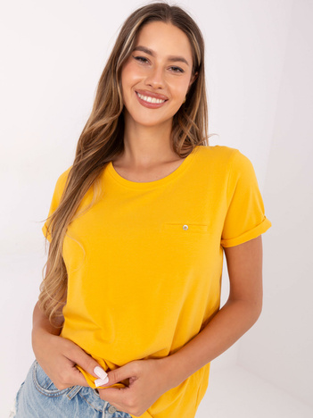 Jasnopomarańczowy t-shirt z bawełny BASIC FEEL GOOD