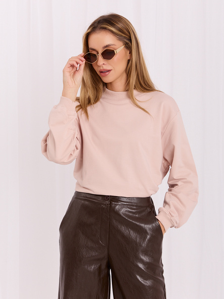 Jasnoróżowa dresowa bluza basic z bawełny
