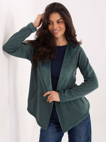 Ciemnozielona bluza z futrzaną podszewką SUBLEVEL