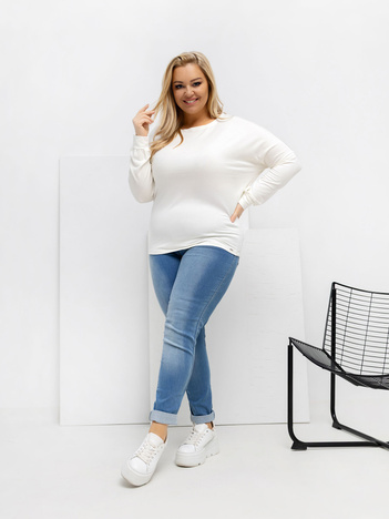Ecru damska bluzka plus size z modalu