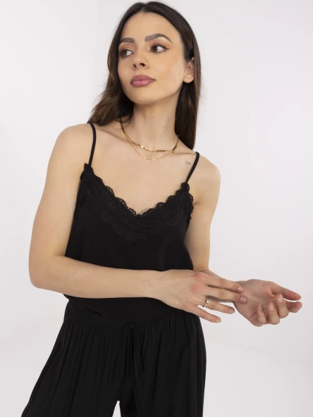 Czarny damski top z dekoltem V FRESH MADE