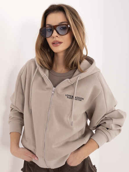 Beżowa ocieplana bluza z suwakiem SUBLEVEL