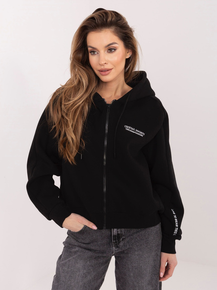 Czarna rozpinana bluza z haftem SUBLEVEL