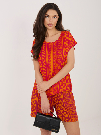 Pomarańczowa wiskozowa bluzka od kompletu SUBLEVEL