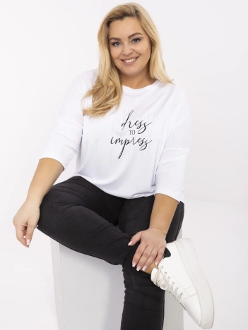 Biała damska bluzka plus size z wiskozy