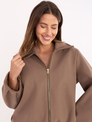 Ciemnobeżowa kurtka balloon z suwakiem RUE PARIS