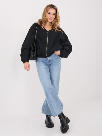 Czarna rozpinana bluza oversize z kieszeniami