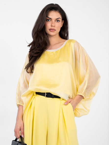 Żółta wizytowa bluzka z podszewką