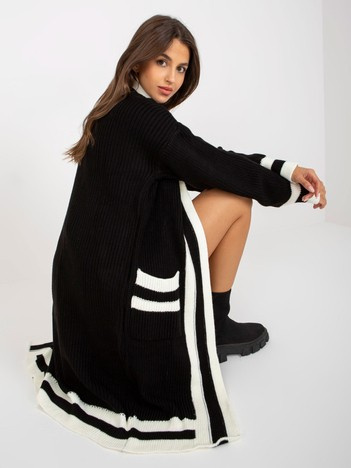 Czarny długi kardigan oversize RUE PARIS