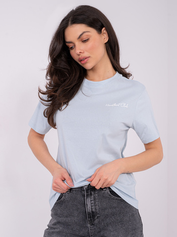 Jasnoniebieski damski t-shirt z napisem SUBLEVEL