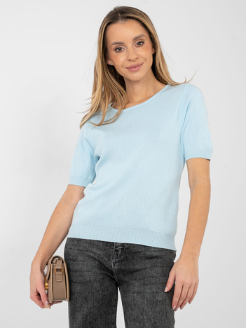 Jasnoniebieski sweter z domieszką wiskozy