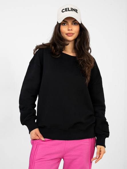 Czarna dresowa bluza z haftowanym napisem NATURAL SIDE