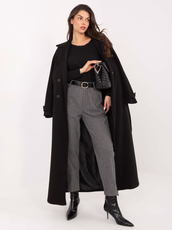 Ciemnoszare eleganckie spodnie w jodełkę RUE PARIS