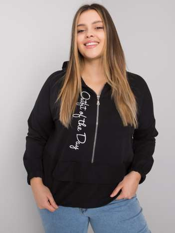 Czarna gładka bluzka plus size Elisa