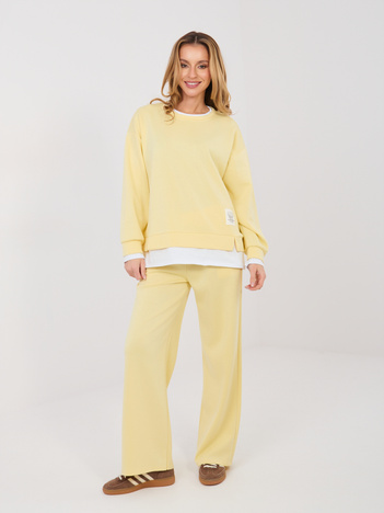 Pastelowy żółty komplet z miękkiego materiału RUE PARIS