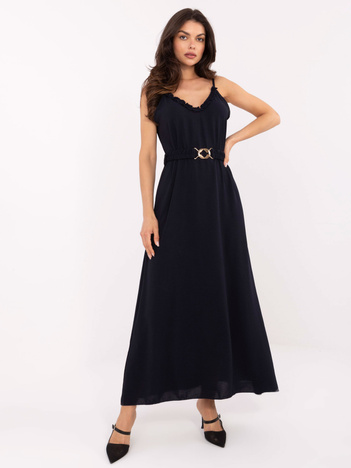 Ciemnogranatowa letnia sukienka z paskiem OCH BELLA