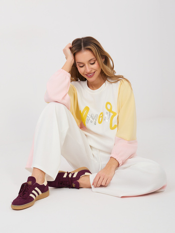 Ecru dresowy komplet z miękkiego materiału RUE PARIS