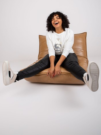 Ecru bluzka plus size z napisem bawełniana Vickey