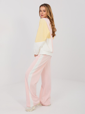 Jasnoróżowe dresowe spodnie wide leg RUE PARIS