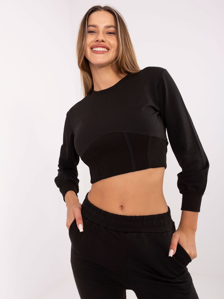 Czarny dresowy komplet z krótką bluzą Odille RUE PARIS