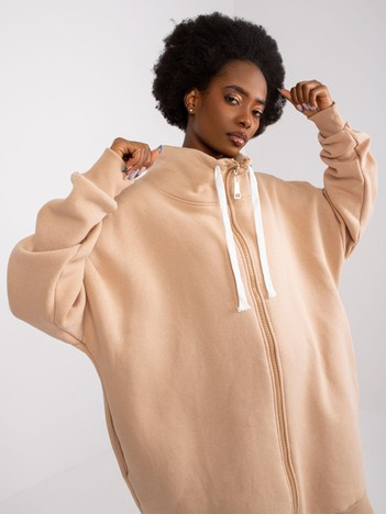 Beżowa dresowa bluza rozpinana Maroko