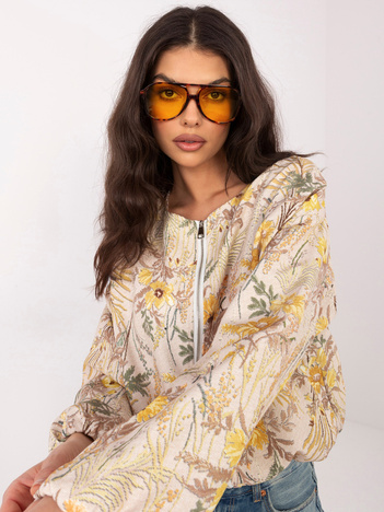 Żółta balonowa kurtka zapinana na suwak