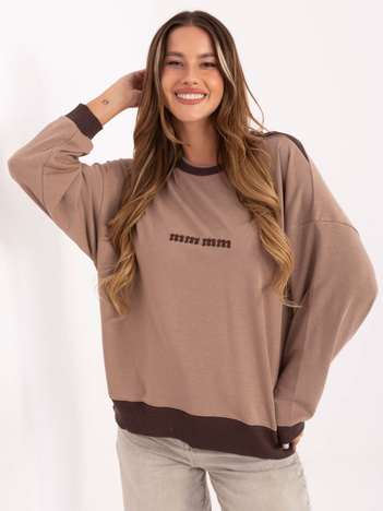 Ciemnobeżowa damska bluza oversize