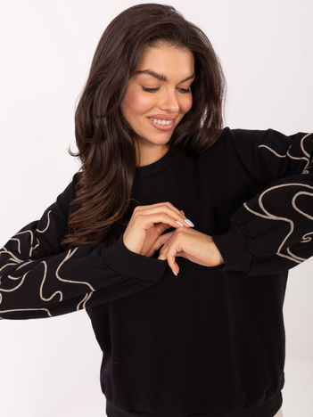 Czarna bawełniana bluza bez kaptura