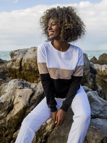 Czarno-beżowa bluza Larice RUE PARIS