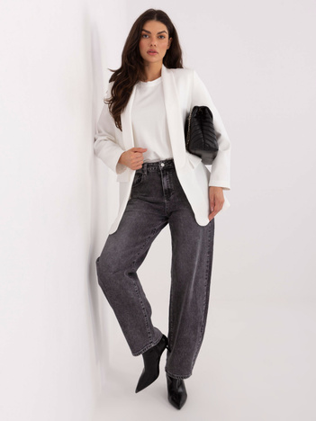 Ecru elegancka marynarka bez zapięcia