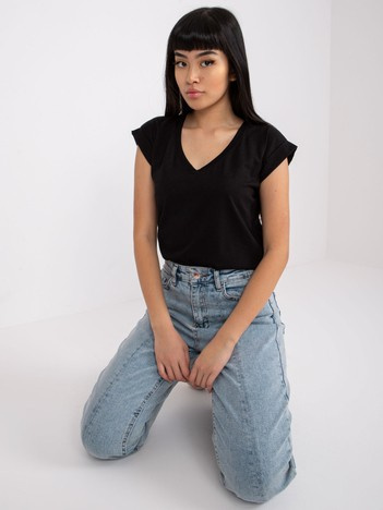 Czarny t-shirt basic Atlanta RUE PARIS