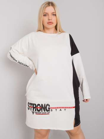 Ecru bawełniana tunika plus size Eleasha