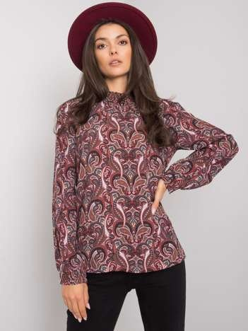Ciemnobrązowa bluzka z printami Hadiya FRESH MADE