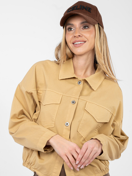 Camelowa casualowa koszula z bawełny RUE PARIS