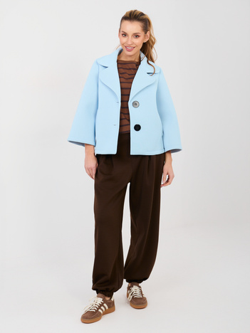 Czekoladowe dresowe spodnie z ozdobnym guzikiem