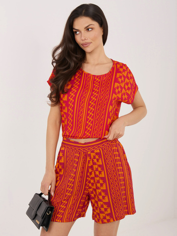 Pomarańczowe letnie szorty bez zapięcia SUBLEVEL