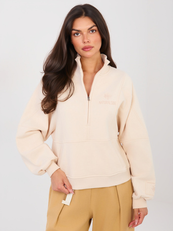 Jasnobeżowa damska bluza z haftem NATURAL SIDE