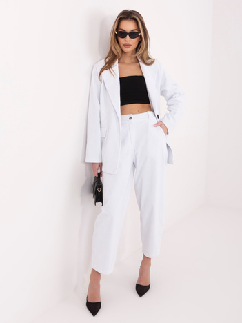 Białe sztruksowe spodnie z nogawką 7/8 RUE PARIS