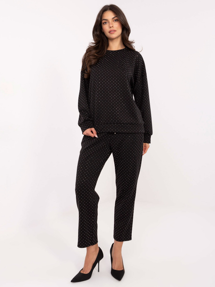 Czarny elegancki komplet z dżetami RUE PARIS