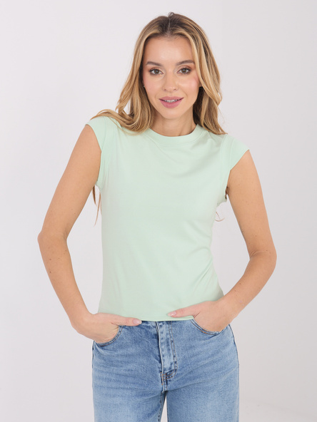 Jasnozielony damski top basic bez rękawów