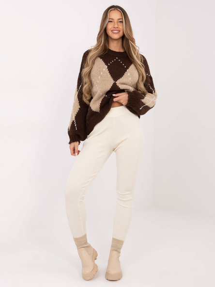 Białe dzianinowe legginsy z wiskozą STITCH & SOUL
