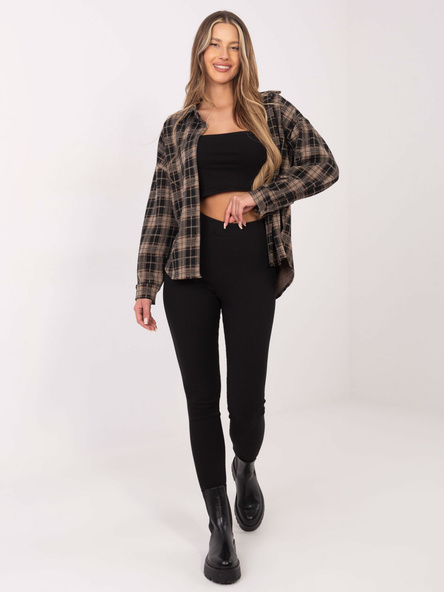 Czarne legginsy basic w prążek RUE PARIS