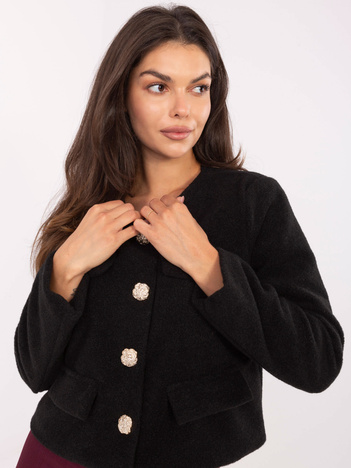 Czarny żakiet z grubszego materiału RUE PARIS