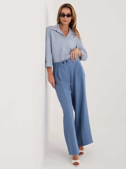 Granatowa damska koszula z kołnierzykiem