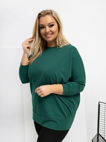 Ciemnozielona bawełniana bluzka plus size